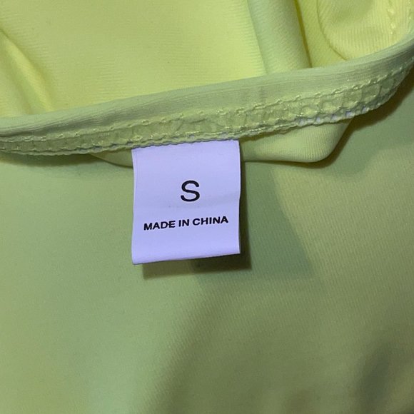 Women's Annbon One Piece Bright Yellow Thong Cut Out Bathing Suit Size S - Picture 6 of 6